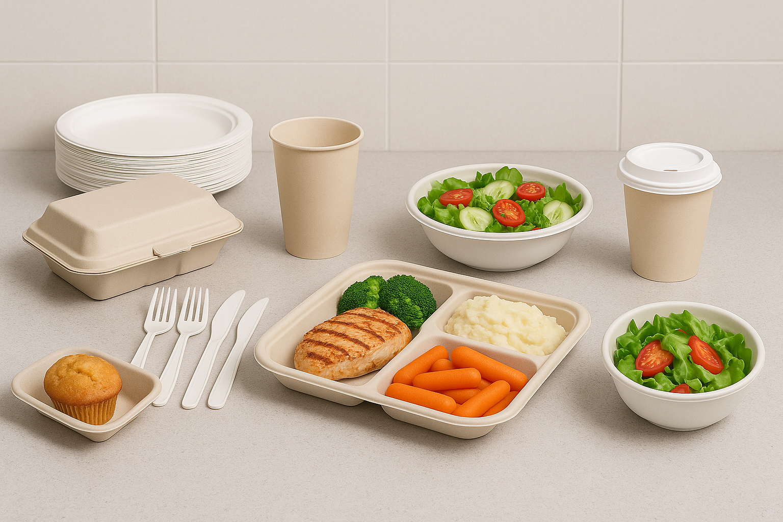 Healthcare and senior living dietary and resident dining disposable product bundles